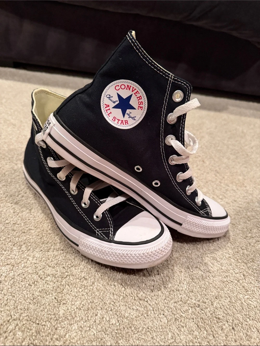 Converse Black & White Chuck Taylor High Top Sneakers - Picture 1 of 5